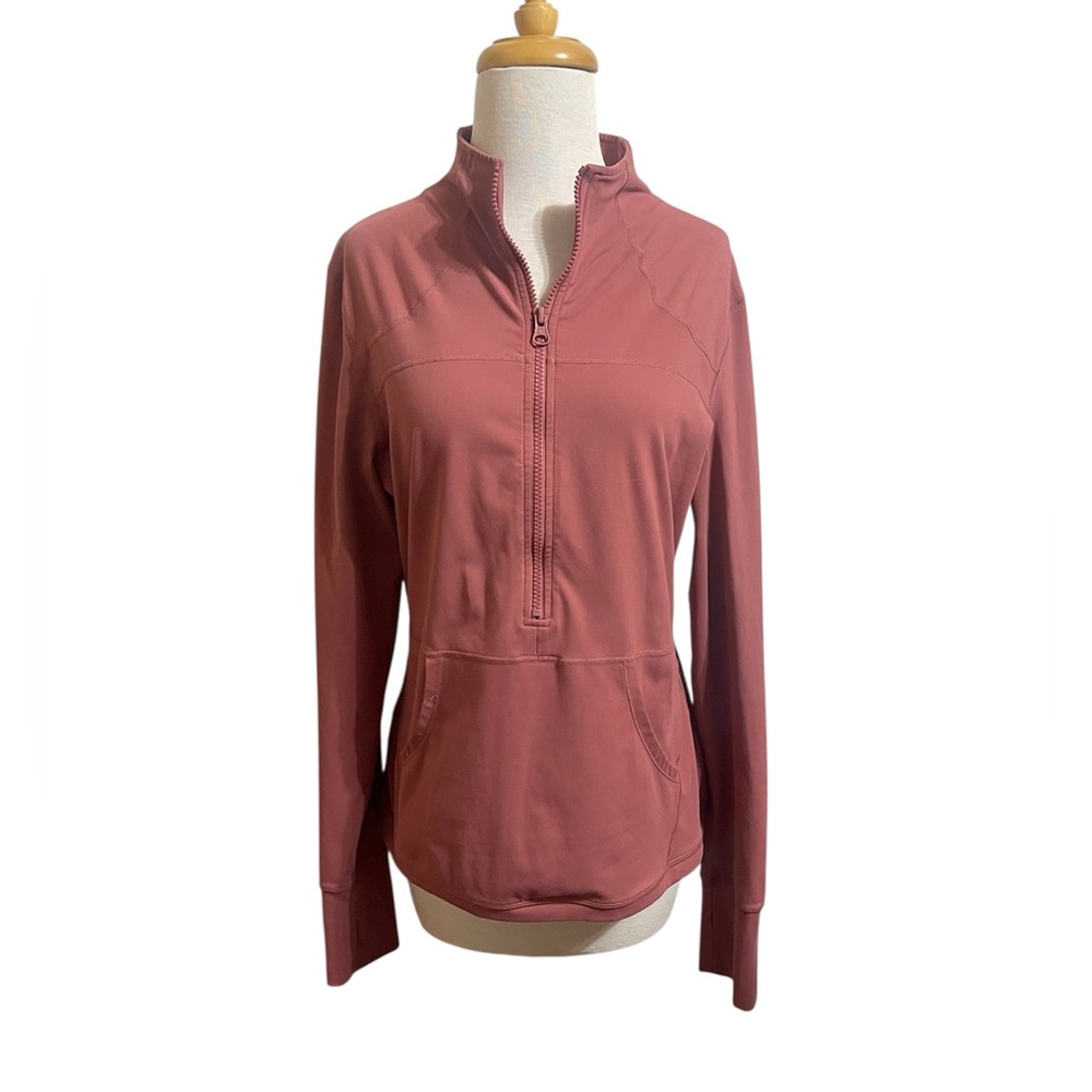 ZYIA Half-Zip Pullover in Salmon Mauve